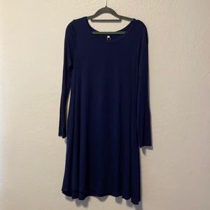 Long sleeve blue dress